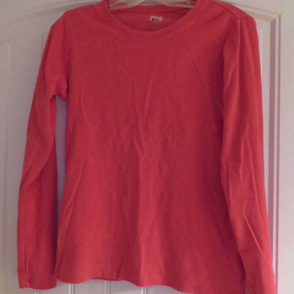 Eddie Bauer Red Long Sleeve T-Shirt Medium Tall Cotton (K47)